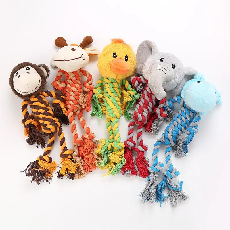 Juguetes para mascotas en forma de animal, juguetes de peluche para perros, juguetes de masticar, nudos de cuerda, juguete de peluche para mascotas