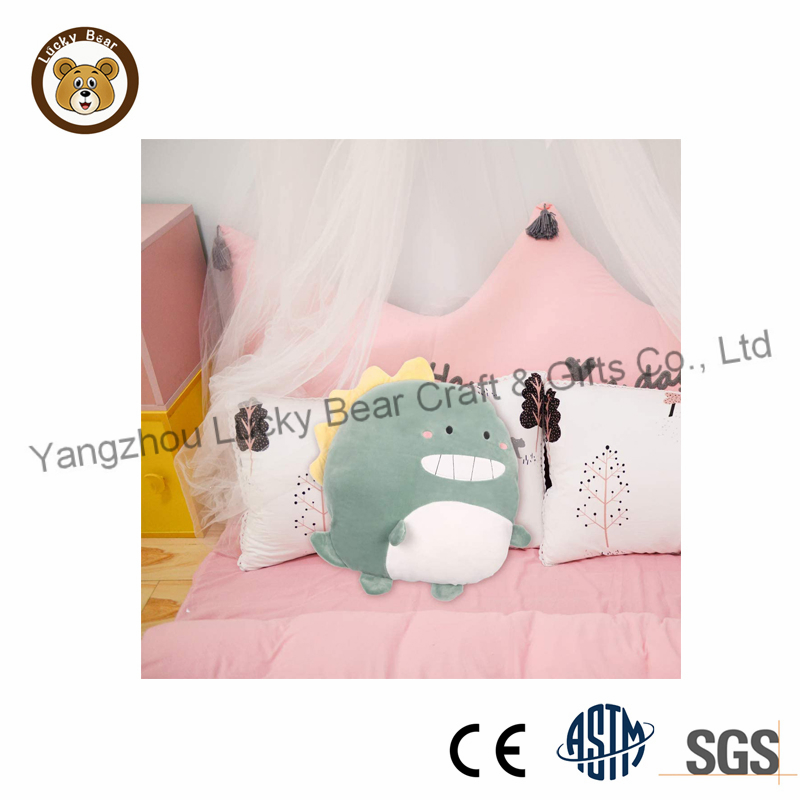 Personaliza gran tamaño dinosaurio verde suave juguete de peluche forma de animal almohada de peluche
