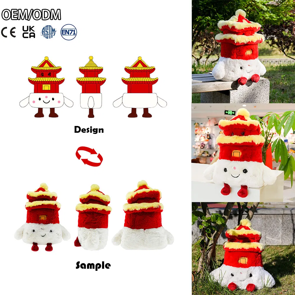 Fabricante de Juguetes de Peluche Personalizados Diseña Tu Propia Marca de Juguetes Blandos Juguete de Edificio de Peluche Almohada de Peluche