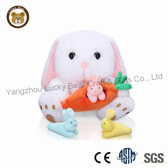 Regalo de Pascua personalizado al por mayor, lindo conejito de peluche suave, juguete de peluche para niños