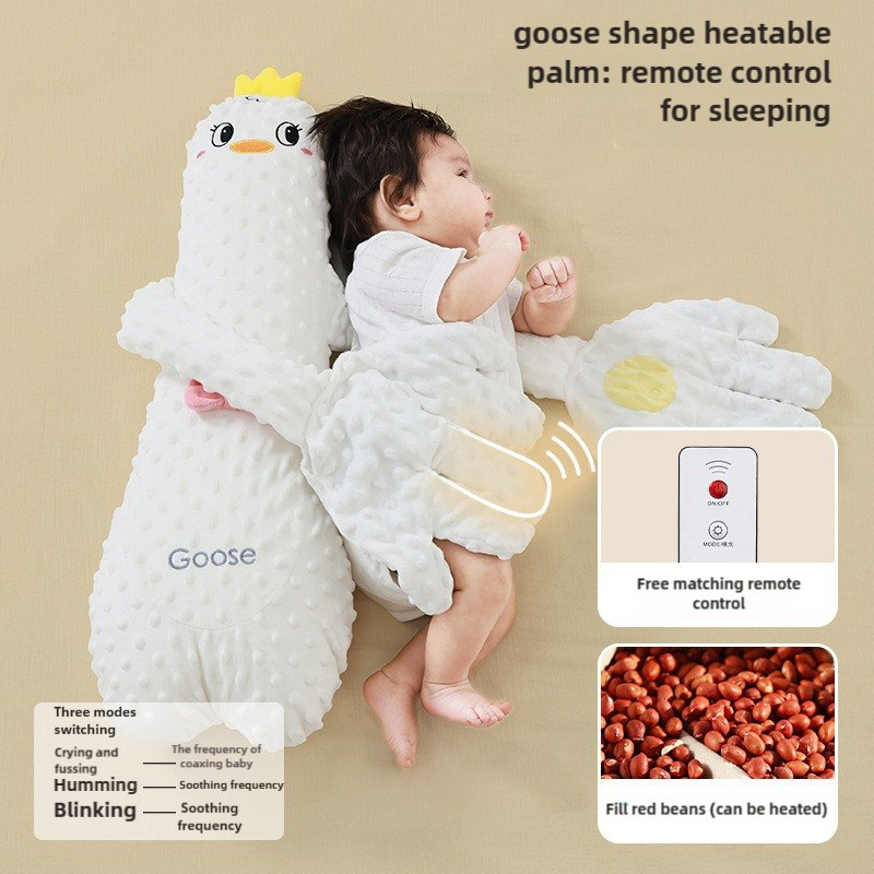 Pillow suave de felpa antiestrés para bebés, juguete electrónico de felpa para un sueño reconfortante, abrazo y acaricia en la palma, artefacto para acostar a los bebés, juguetes educativos