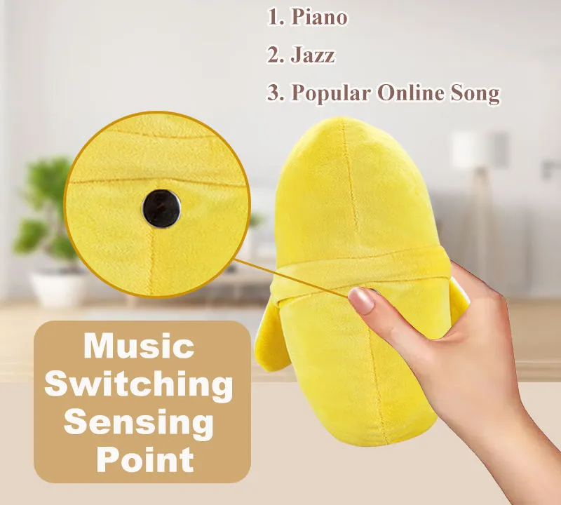 Juguetes de peluche de plátano musicales educativos para bebés