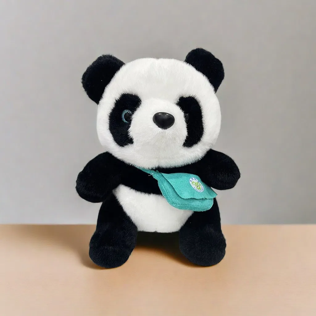 Diseño personalizado al por mayor de peluche de algodón orgánico panda animal, juguetes de peluche rellenos