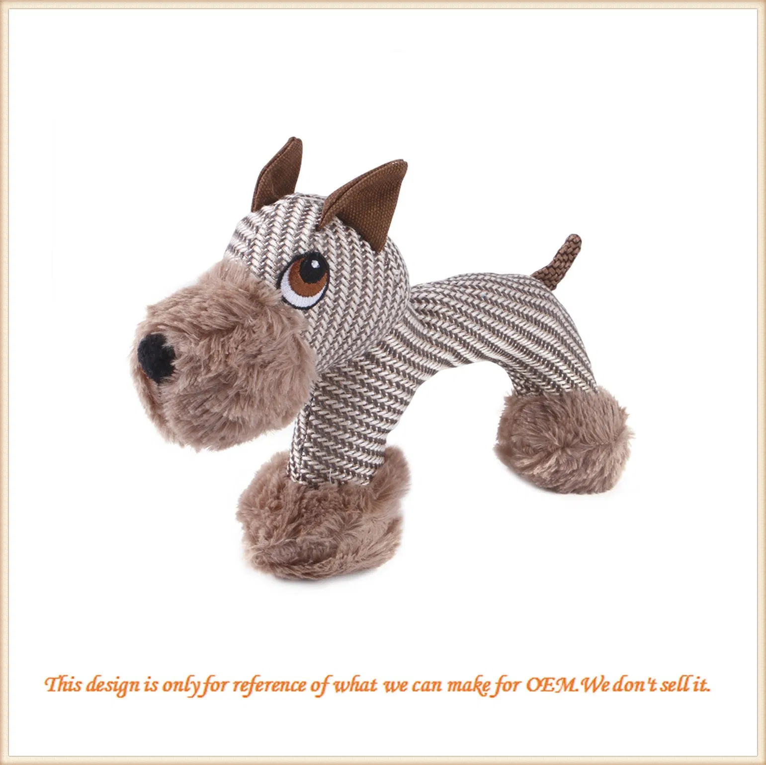Juguete de masticar de felpa personalizada para mascotas, suave, con forma de animal de dibujos animados y sonido para perros