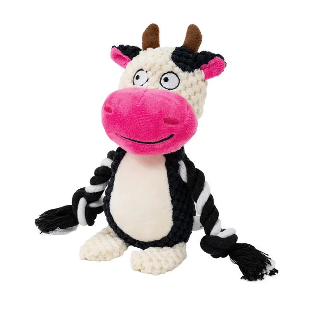 Juguete de peluche chirriante para perros con cuerda, juguete interactivo para masticar y aliviar la dentición
