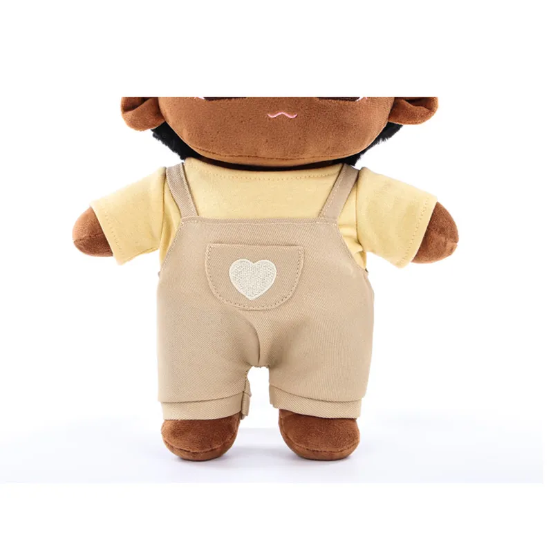 Muñeca de peluche negra hecha a mano, juguetes de peluche rellenos para niños