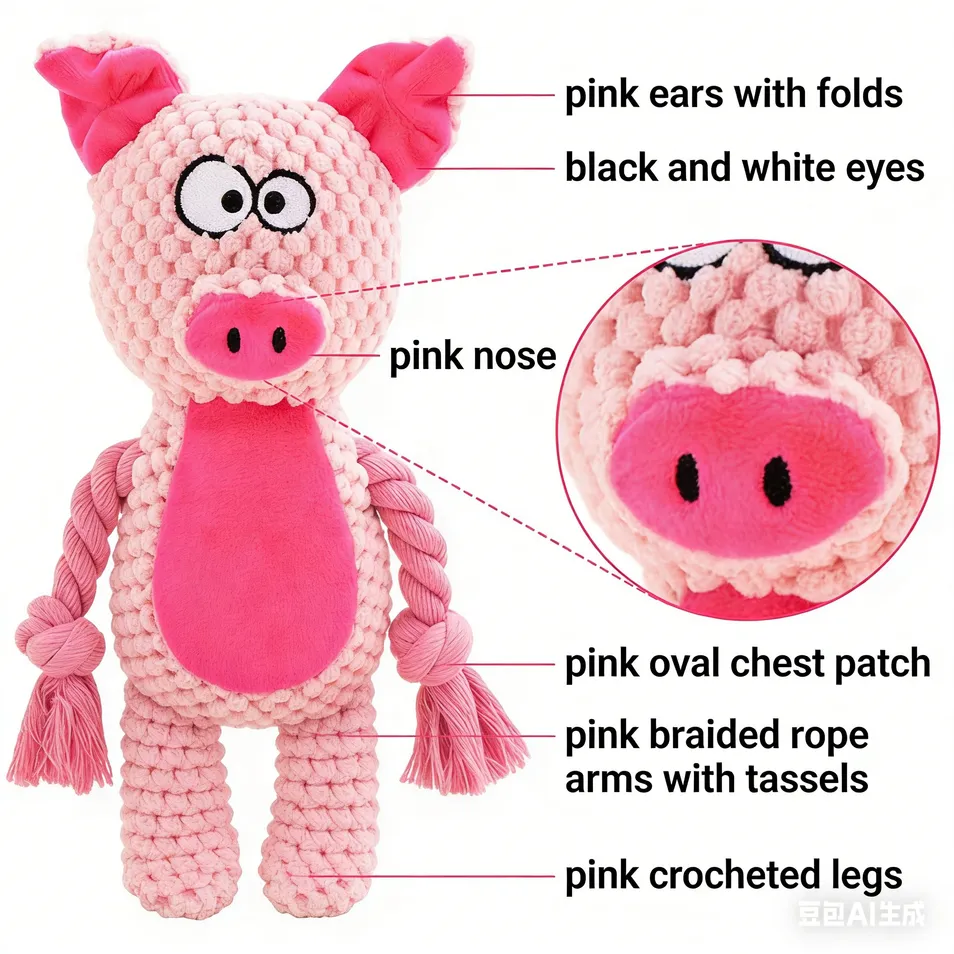Juguete de peluche chirriante para perros con cuerda, juguete interactivo para masticar y aliviar la dentición