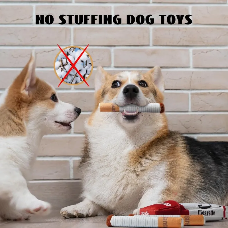 Juguetes para perros interactivos creativos de cigarrillos, juguetes de felpa divertidos para perros