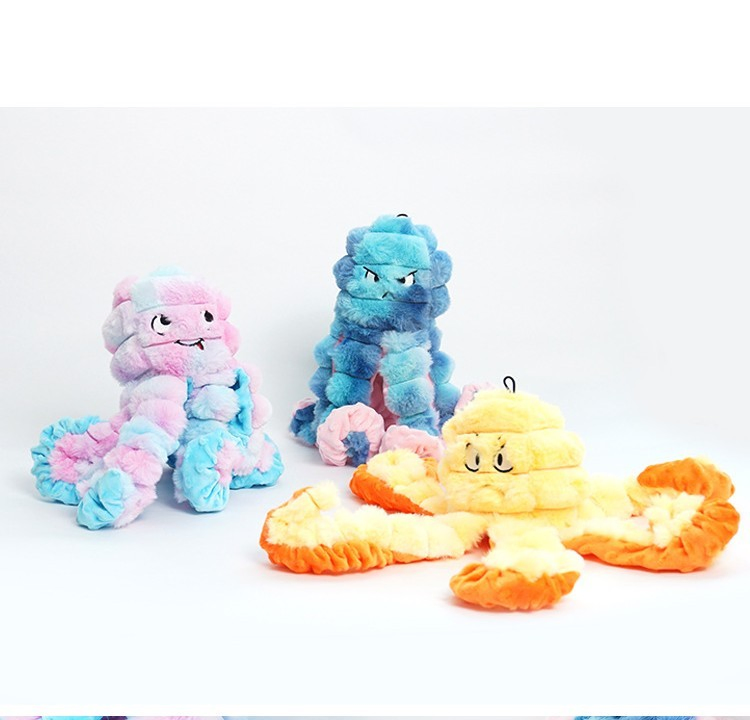 Nuevo Precio Mayorista Juguete de Morder de Peluche Squeakey Interactivo para Perros Octopus