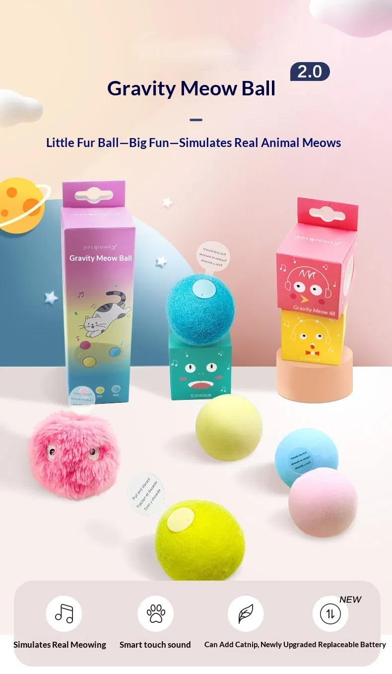 Juguete interactivo de peluche inteligente para gatos, bola eléctrica con catnip, juguete sonoro para gatitos, bola que hace ruido