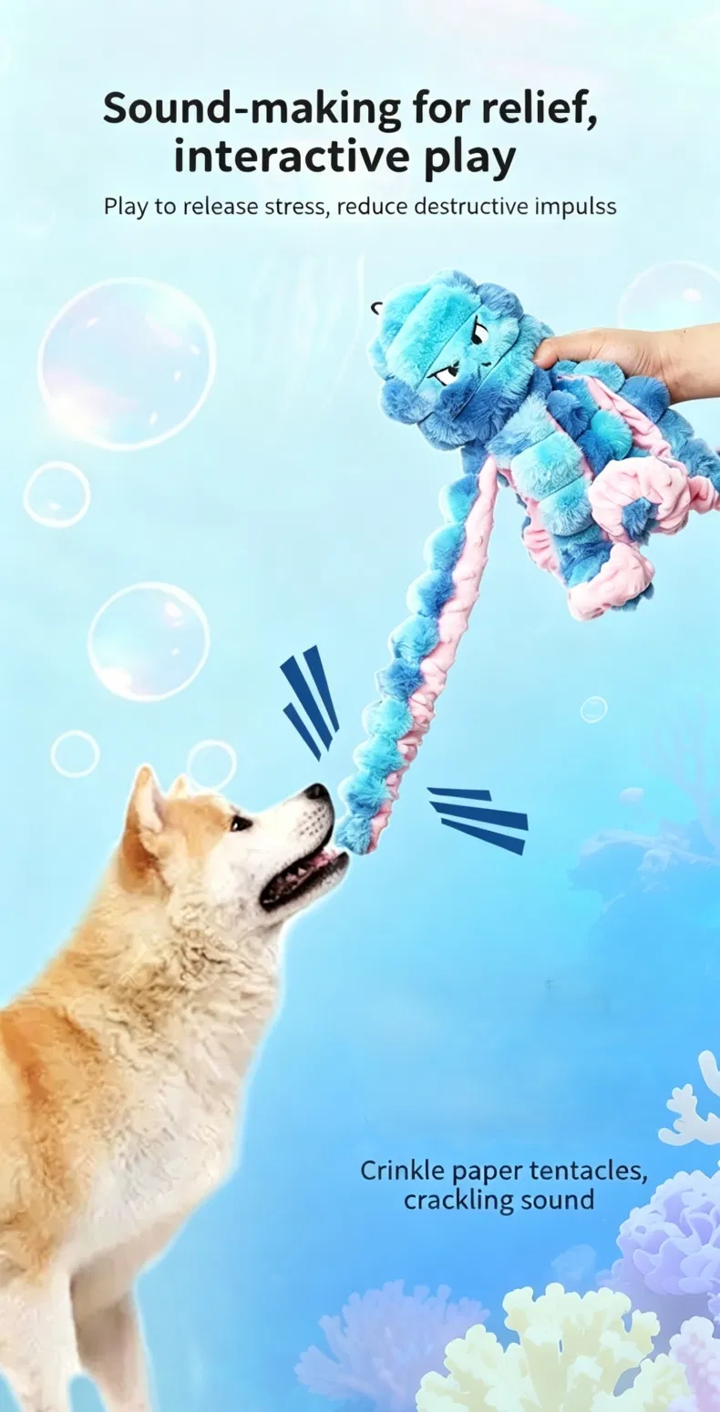 Nuevo Precio Mayorista Juguete de Morder de Peluche Squeakey Interactivo para Perros Octopus