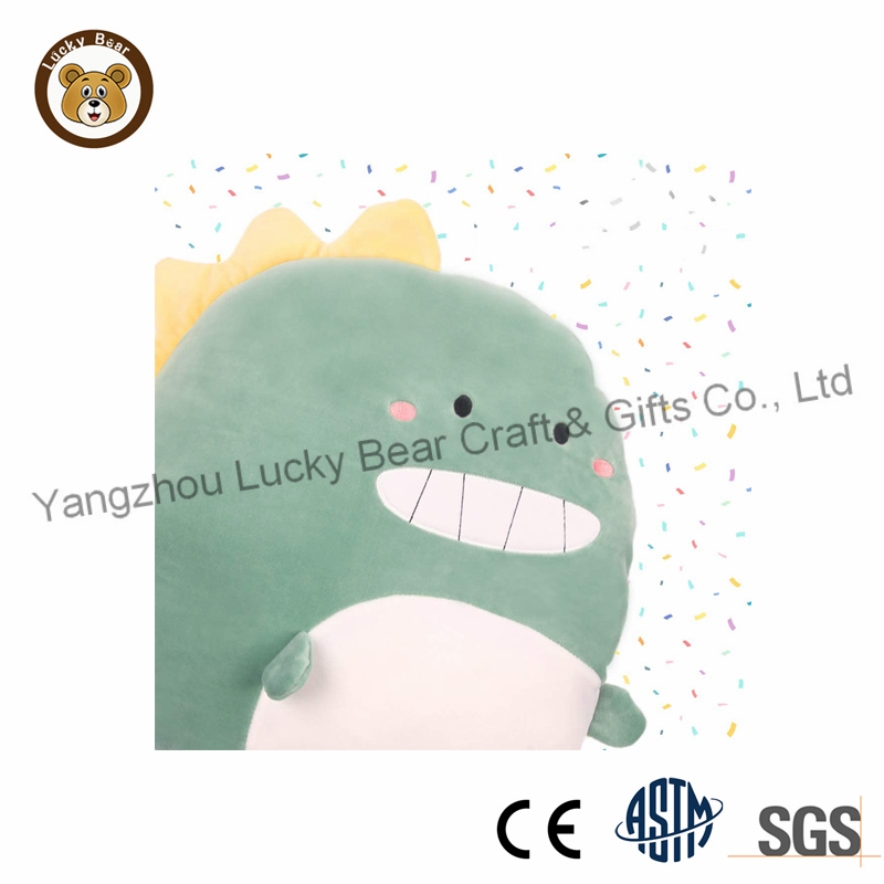 Personaliza gran tamaño dinosaurio verde suave juguete de peluche forma de animal almohada de peluche