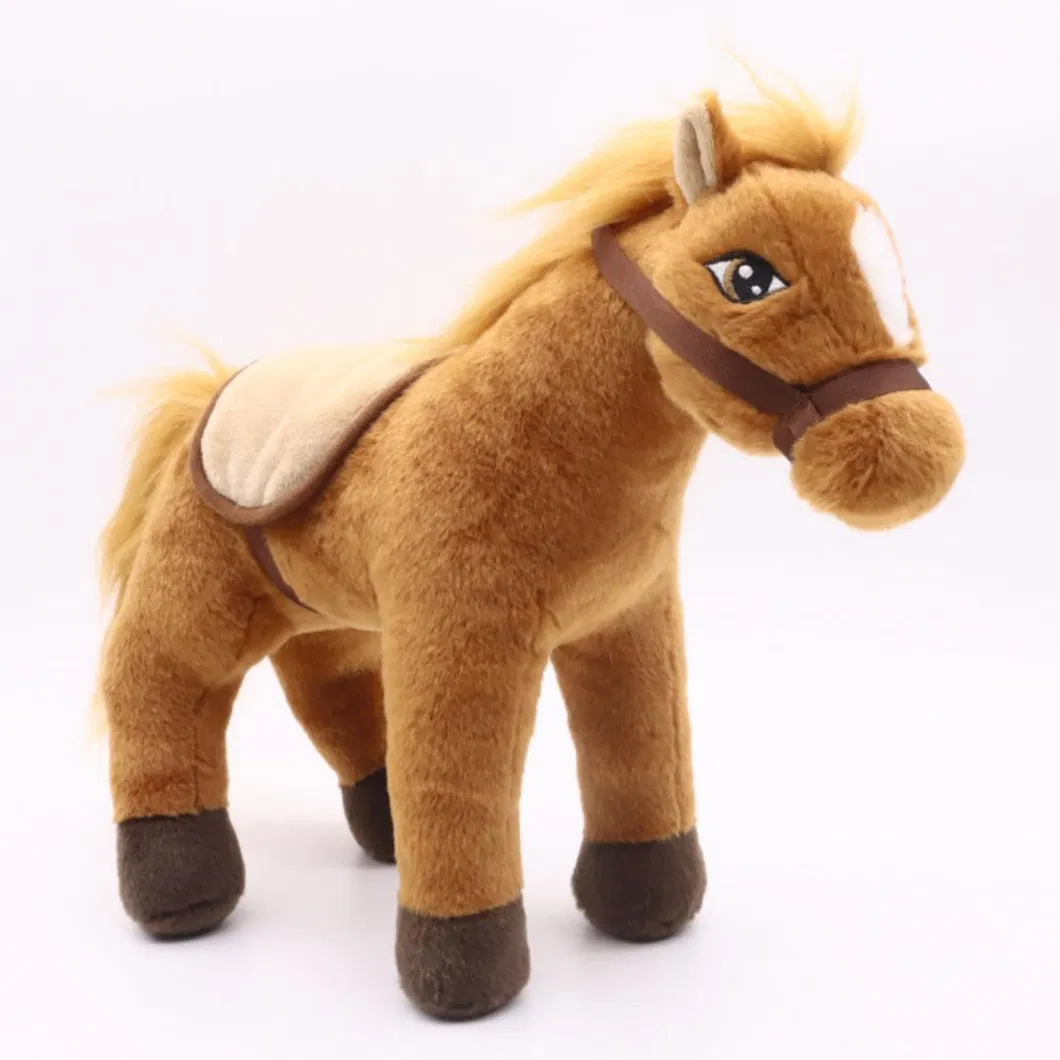 Juguete de peluche suave de caballo pony de pie al por mayor para niños