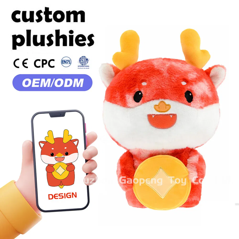 Juguetes de peluche personalizados y personalizados, animales ecológicos, telas seguras, lindo juguete de vaca para la cama de los niños, suave juguete de peluche