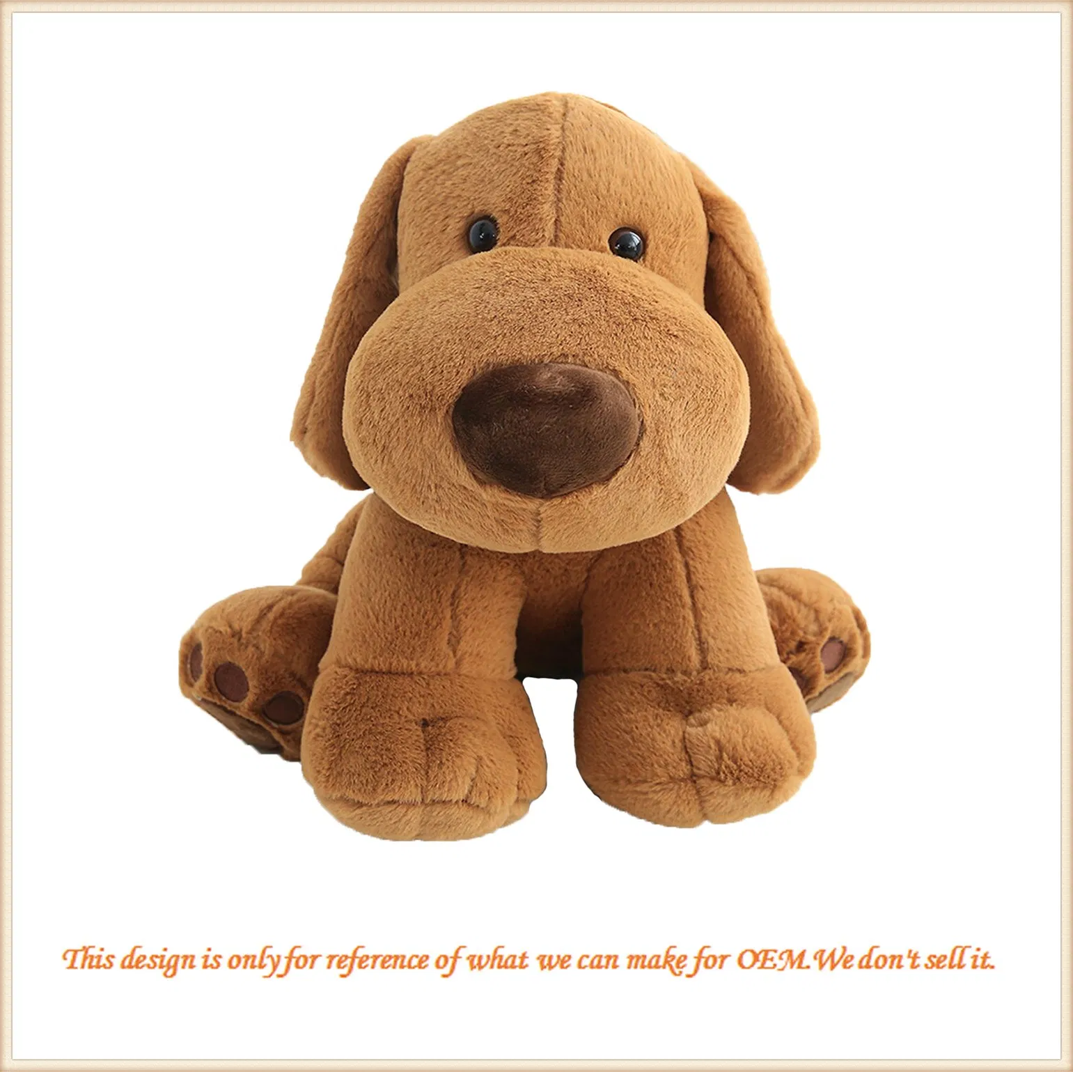 Juguete de peluche de perro cachorro personalizado al por mayor, súper lindo, con orejas grandes