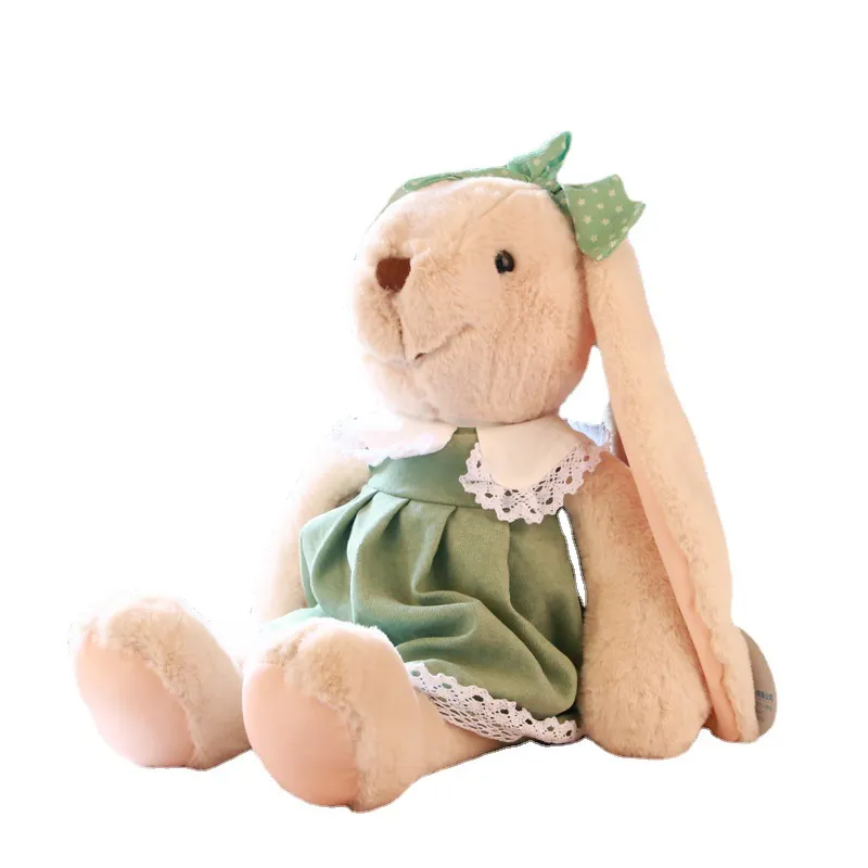 Conejo de peluche largo y suave en colores rosa, azul y verde, personalizado, juguetes para niños