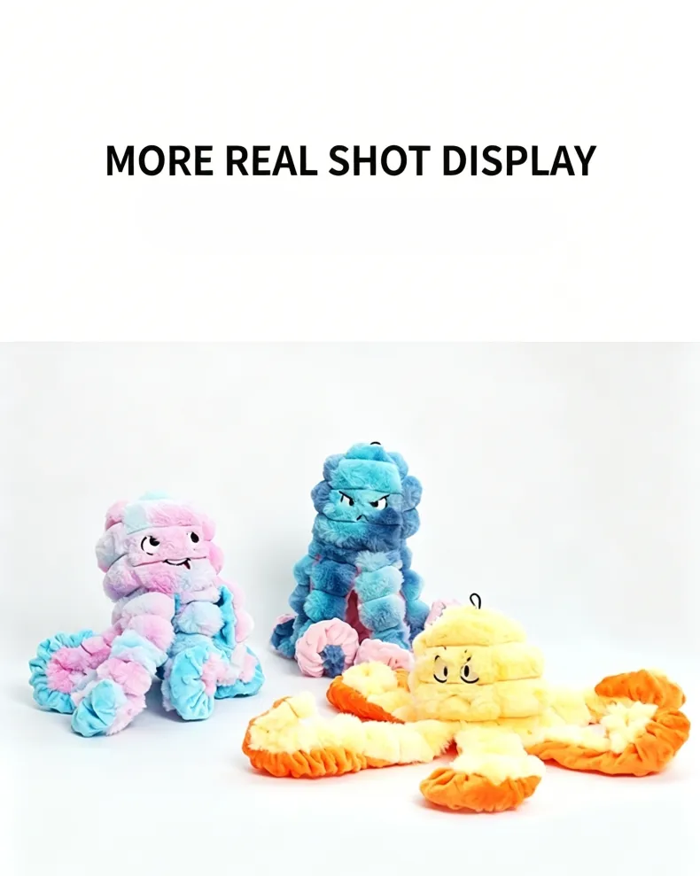 Nuevo Precio Mayorista Juguete de Morder de Peluche Squeakey Interactivo para Perros Octopus