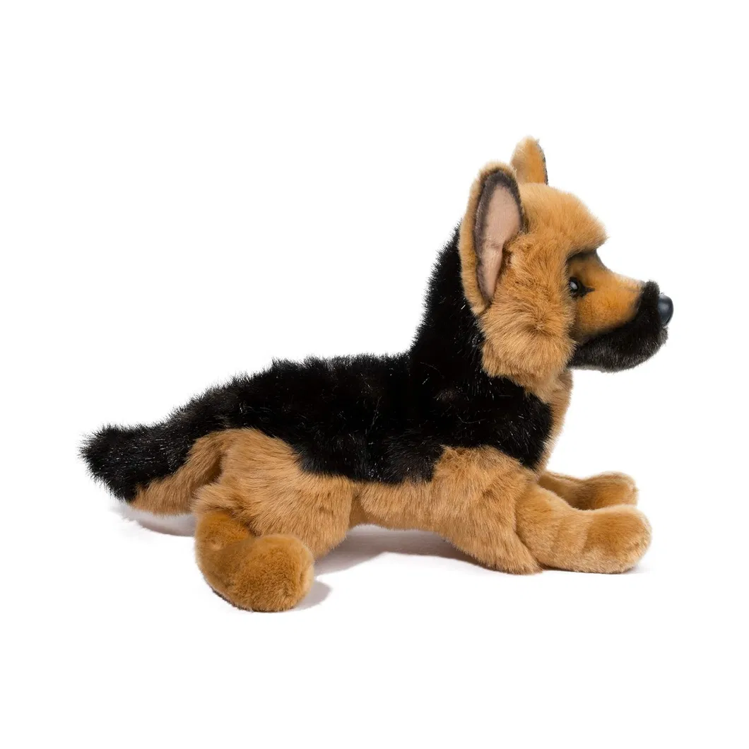Perro de peluche de pastor alemán suave, juguete de simulación personalizado