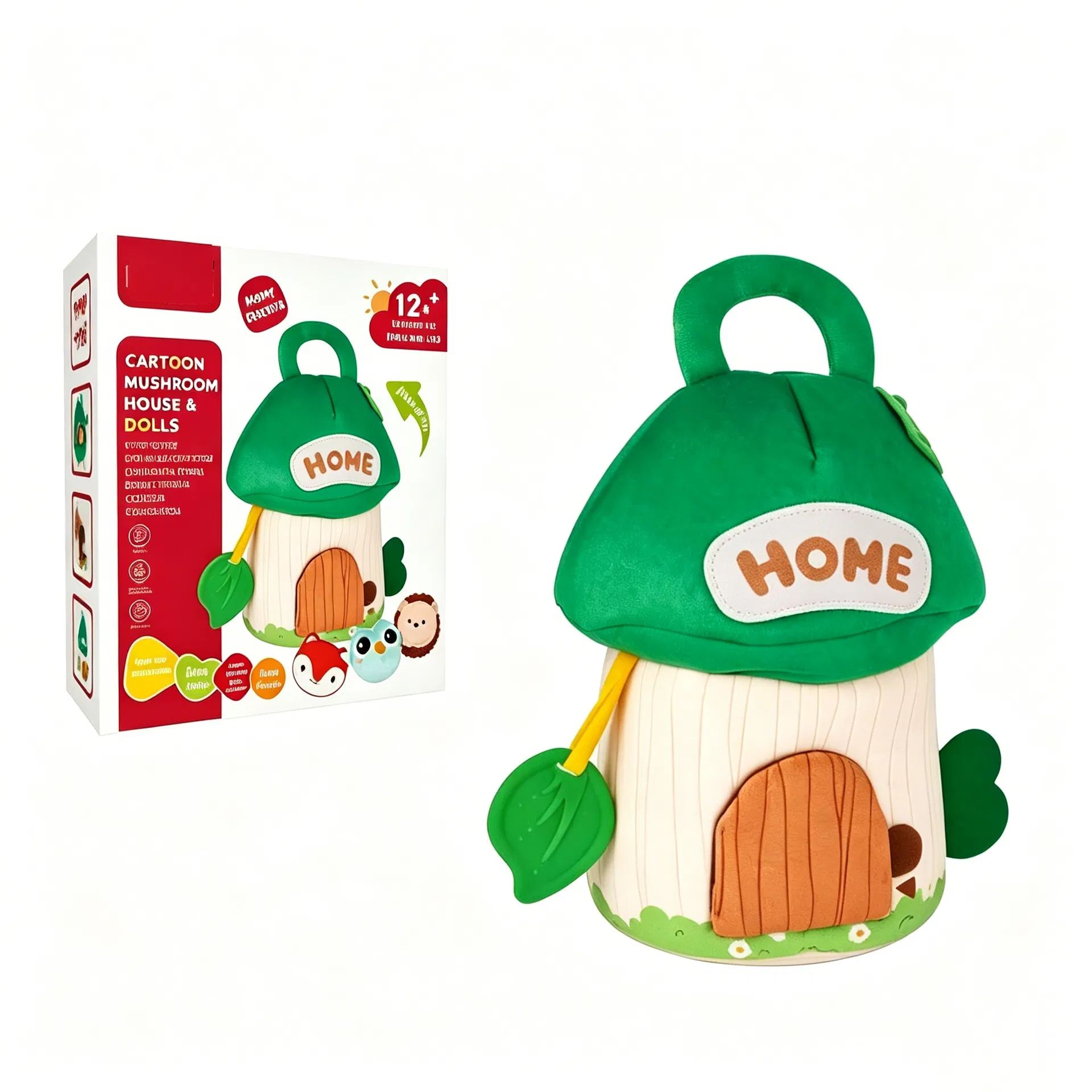 Set completo de casa de hongo y muñecas