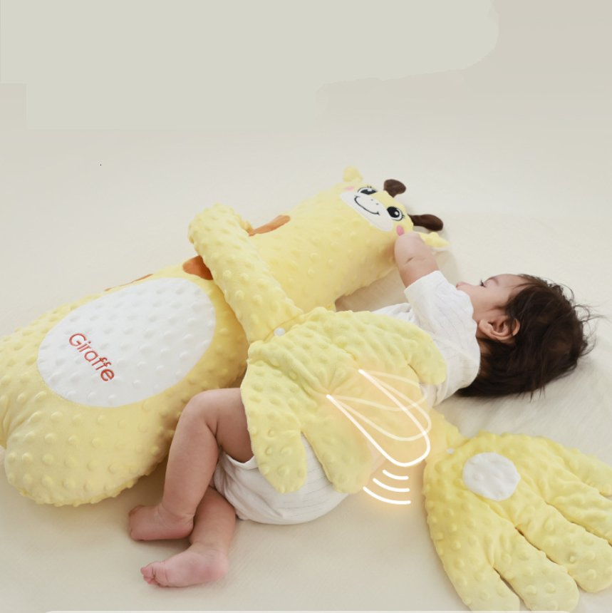 Pillow suave de felpa antiestrés para bebés, juguete electrónico de felpa para un sueño reconfortante, abrazo y acaricia en la palma, artefacto para acostar a los bebés, juguetes educativos