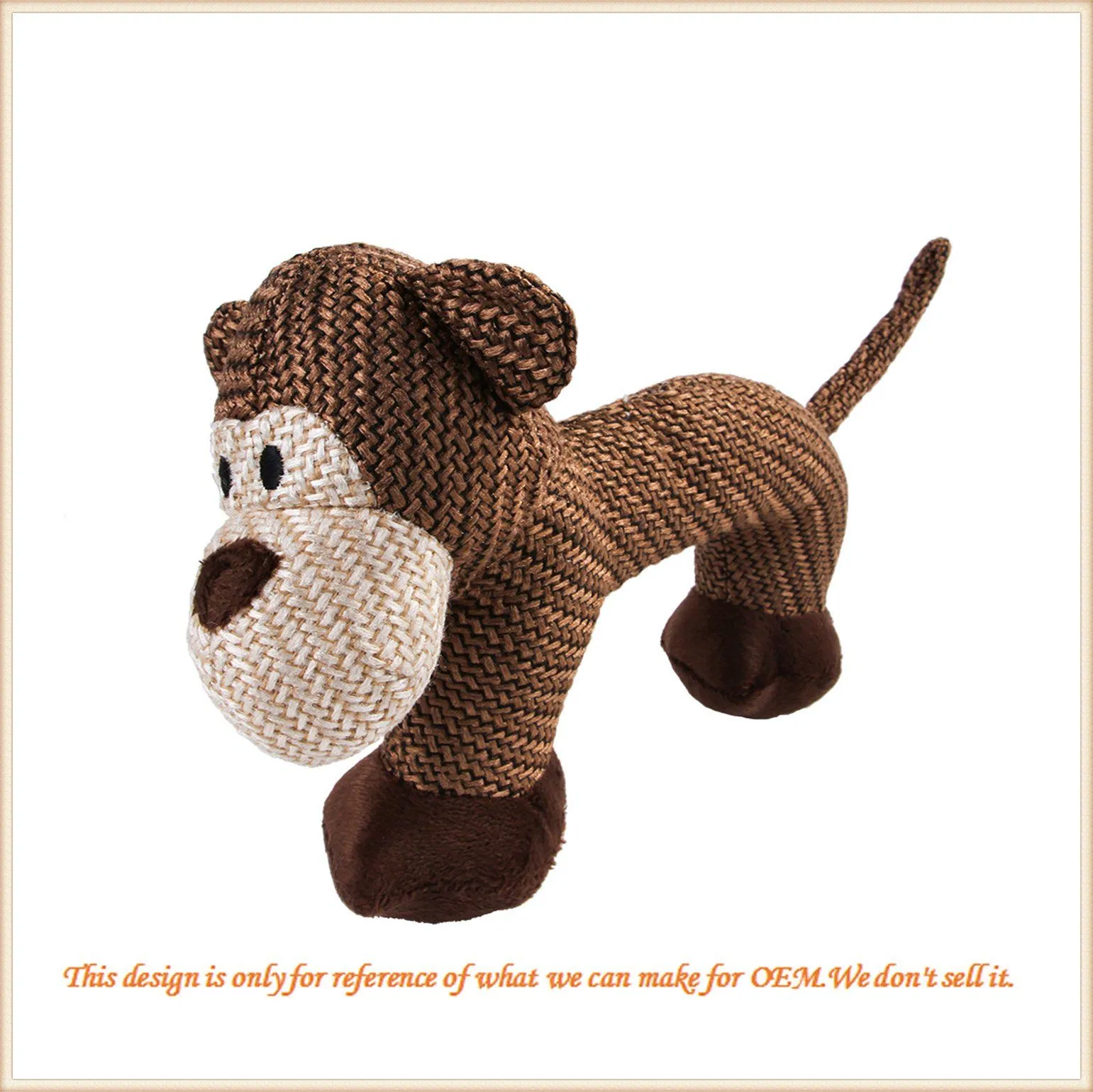 Juguete de masticar de felpa personalizada para mascotas, suave, con forma de animal de dibujos animados y sonido para perros