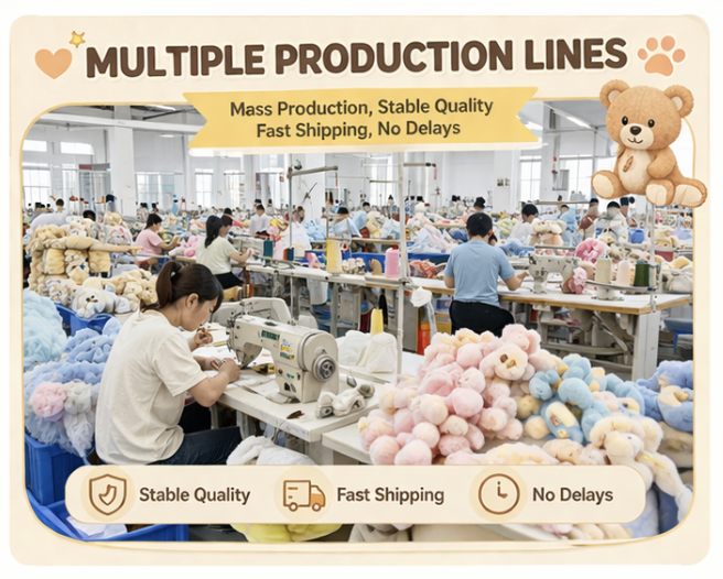 Línea de producción de peluches
