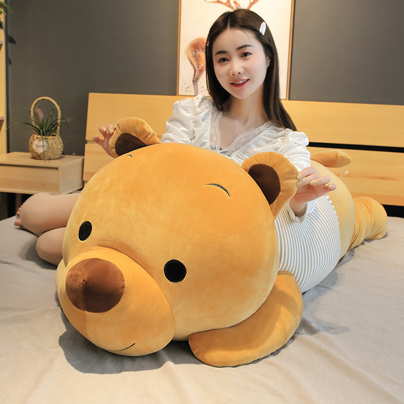 Precio mayorista cojín de sofá personalizado diseño a medida súper suave juguetes de peluche rellenos lindos ositos de peluche marrones grandes almohadas para dormir fábrica