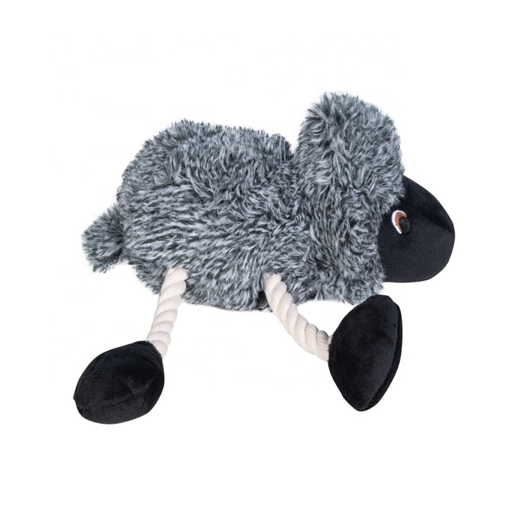 Juguete de perro de peluche de oveja encantadora con cuerda, chirriante, para cachorros de razas medianas y grandes