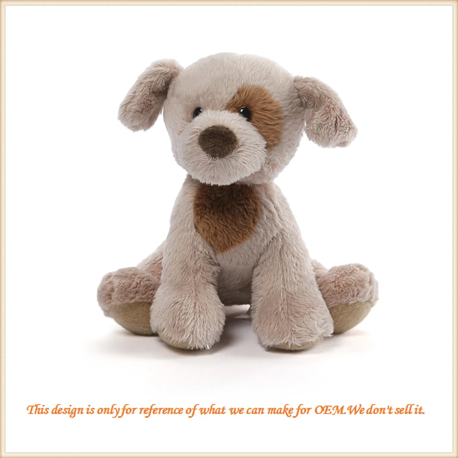 Juguete de peluche de perro cachorro personalizado al por mayor, súper lindo, con orejas grandes