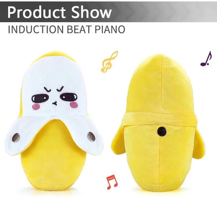 Juguetes de peluche de plátano musicales educativos para bebés