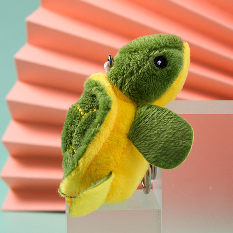 Juguete de peluche mini tortuga de dibujos animados al por mayor, muñeca llavero colgante