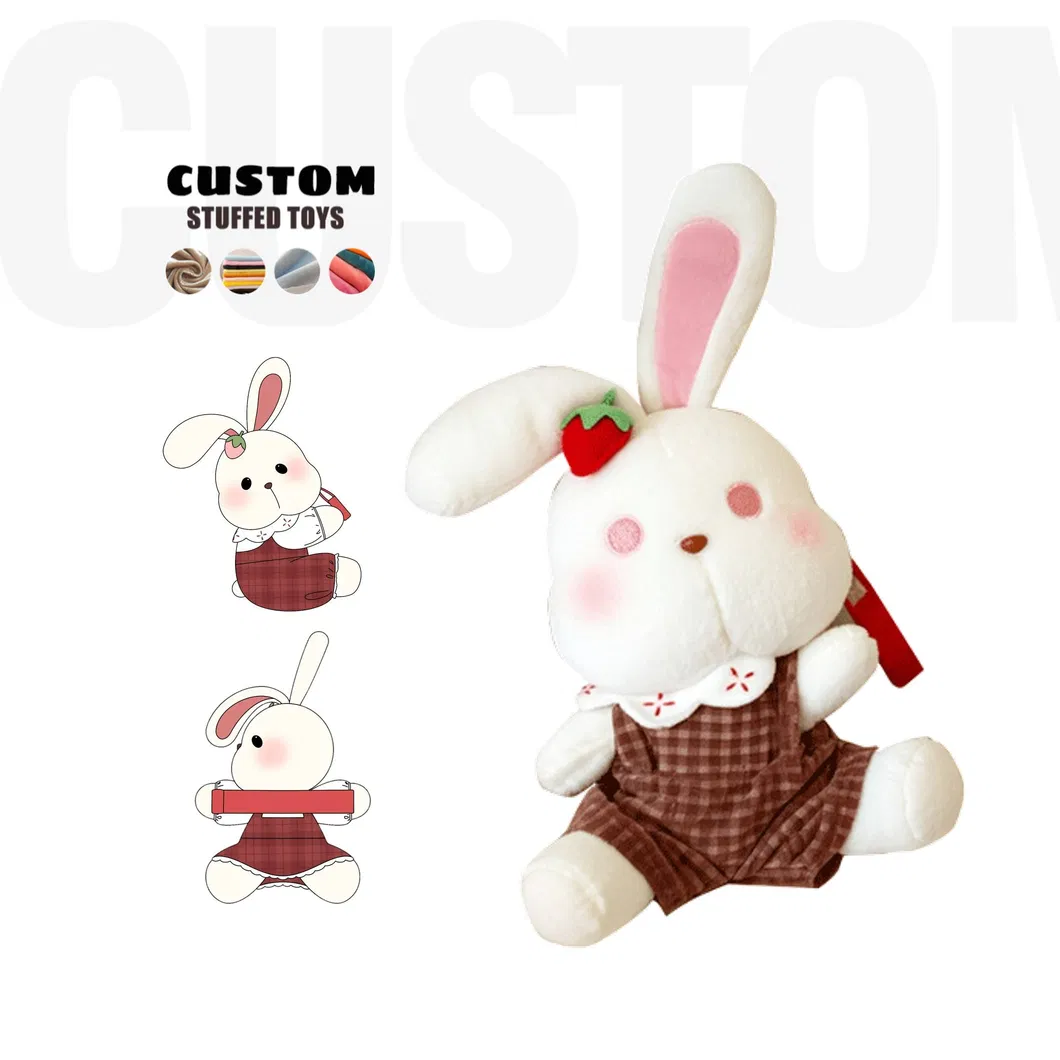 Juguetes de peluche personalizados de alta calidad, con algodón orgánico, suaves conejos de peluche para niños, regalo de Pascua