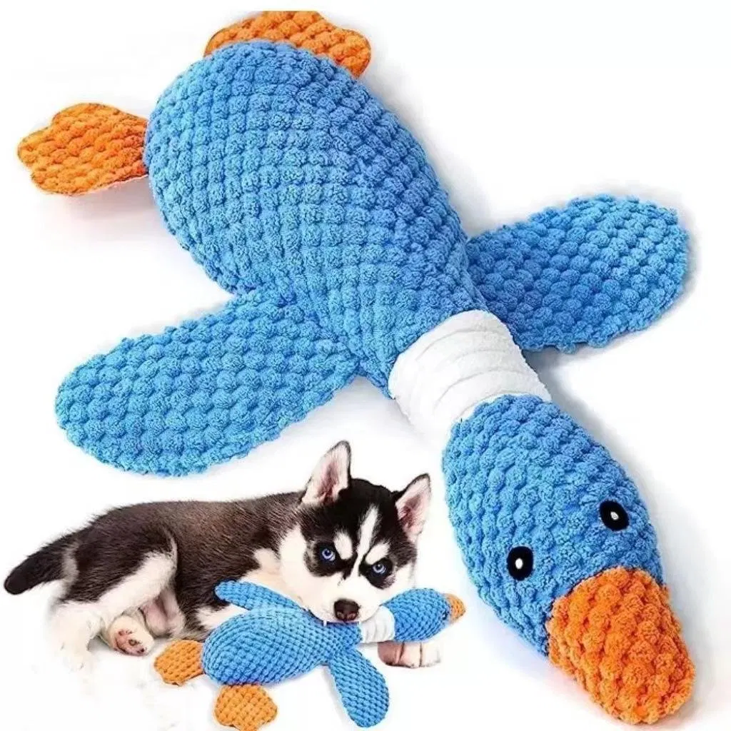 Juguetes para perros indestructibles para masticadores agresivos, ecológicos, pato de peluche crujiente y chirriante para razas pequeñas, medianas y grandes, cachorros