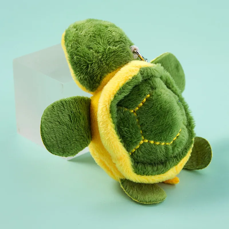 Juguete de peluche mini tortuga de dibujos animados al por mayor, muñeca llavero colgante