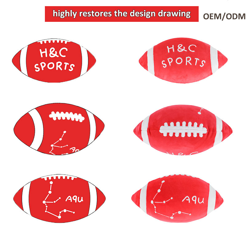 Juguete de peluche de rugby personalizado OEM ODM, almohada de fútbol suave de franela, regalo coleccionable para aficionados, juguete de animal de peluche