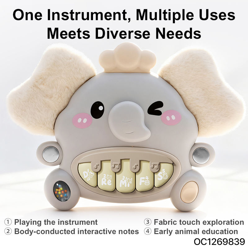 Productos en Tendencia 2026 Nuevo Llegada Juguete de Peluche para Bebés con Sonido Musical Electrónico Piano Colgante con Mordedor Suave Rascador de Peluche