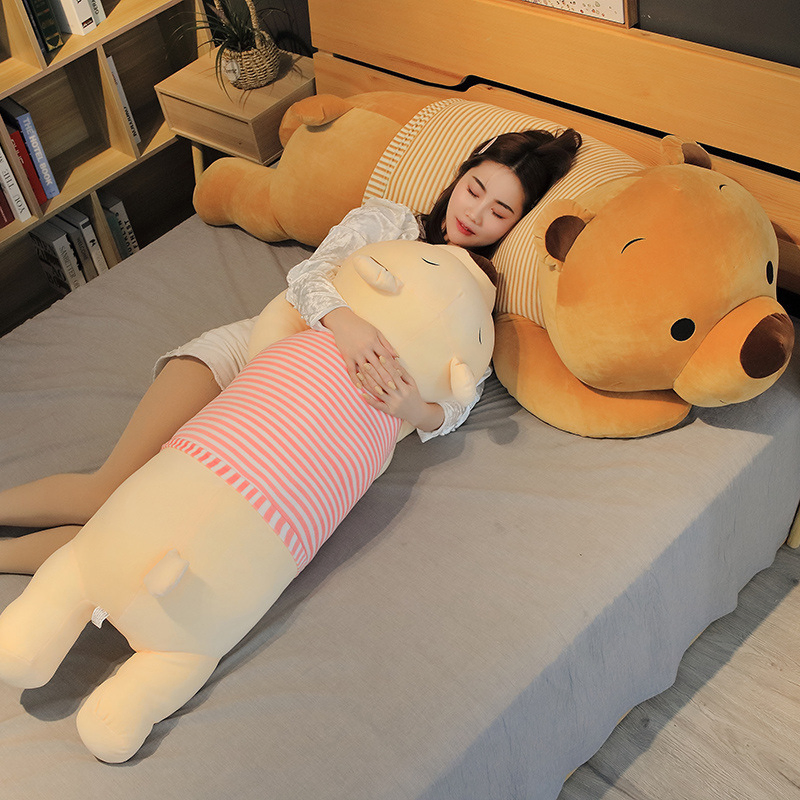 Precio mayorista cojín de sofá personalizado diseño a medida súper suave juguetes de peluche rellenos lindos ositos de peluche marrones grandes almohadas para dormir fábrica