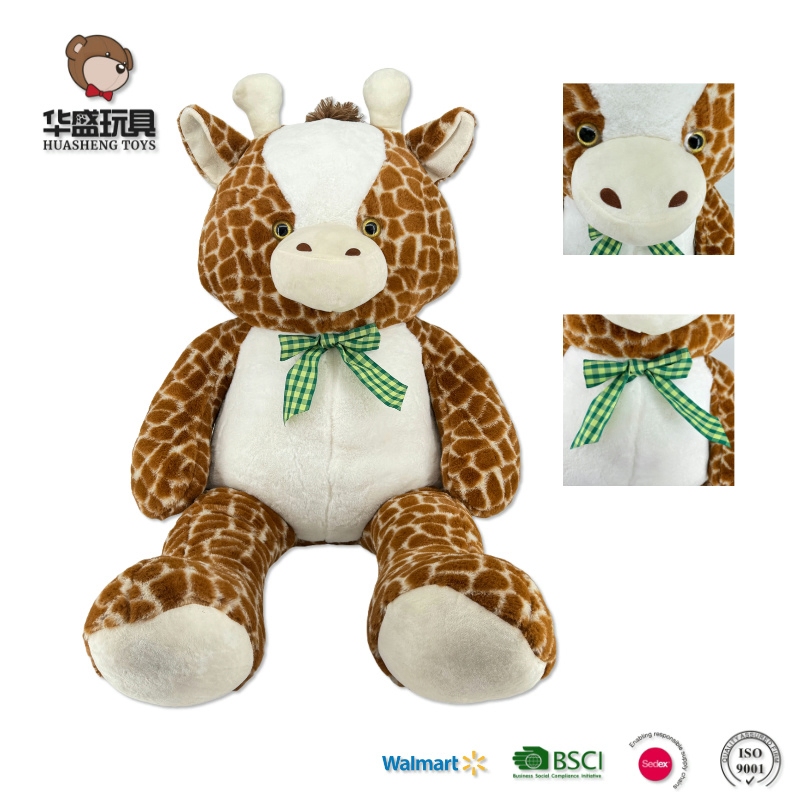 Fábrica mayorista personalizada de gran tamaño 130cm Día de San Valentín lindo oso de peluche gigante panda ciervo juguetes para niños oso de peluche piel sin relleno juguetes de felpa