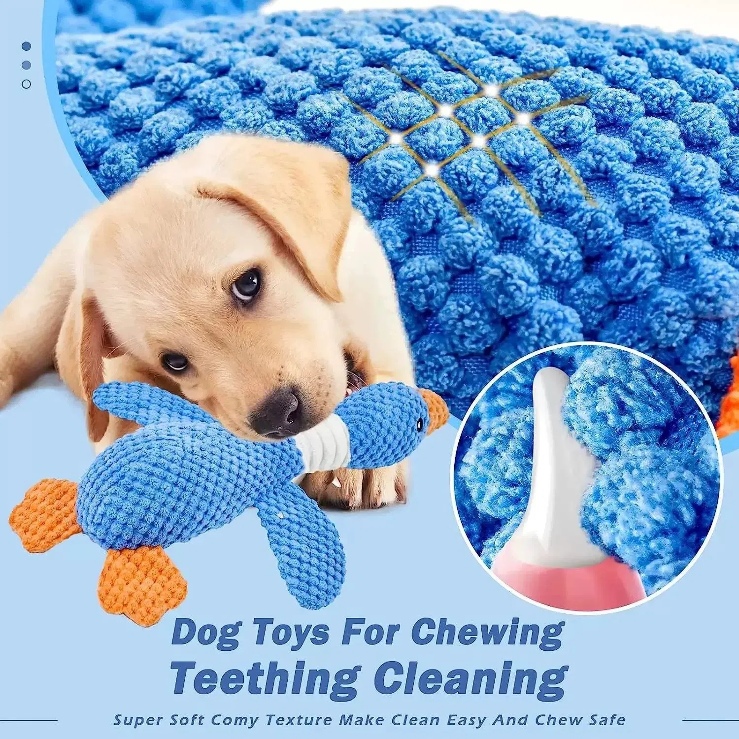 Juguetes para perros indestructibles para masticadores agresivos, ecológicos, pato de peluche crujiente y chirriante para razas pequeñas, medianas y grandes, cachorros