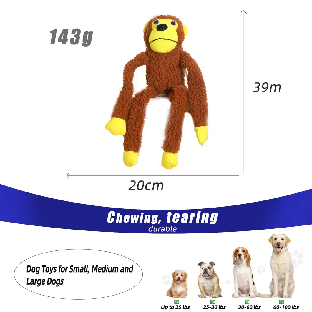 Juguetes de mono de peluche interactivos para perros
