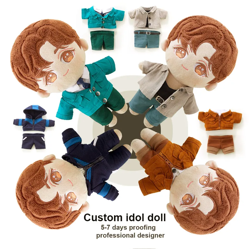 Diseño de muñeca Ldol de algodón orgánico personalizado, juguete de peluche de mascota lindo