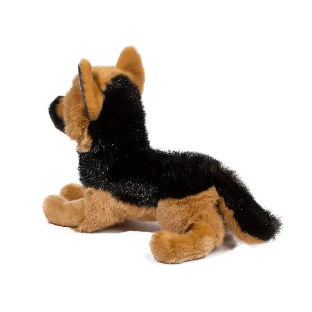 Perro de peluche de pastor alemán suave, juguete de simulación personalizado