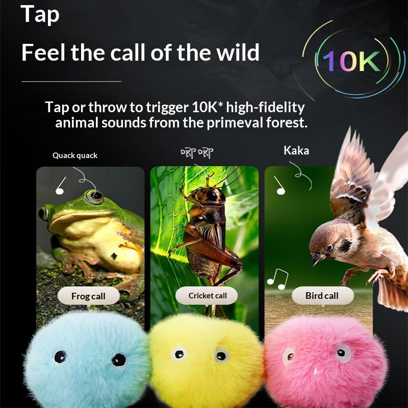 Juguete interactivo de peluche inteligente para gatos, bola eléctrica con catnip, juguete sonoro para gatitos, bola que hace ruido
