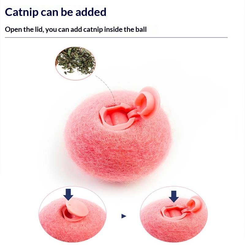 Juguete interactivo de peluche inteligente para gatos, bola eléctrica con catnip, juguete sonoro para gatitos, bola que hace ruido