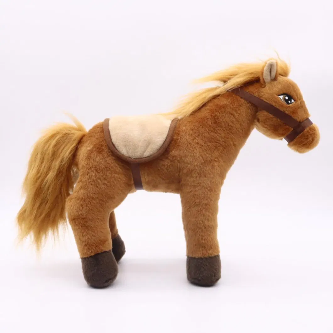 Juguete de peluche suave de caballo pony de pie al por mayor para niños