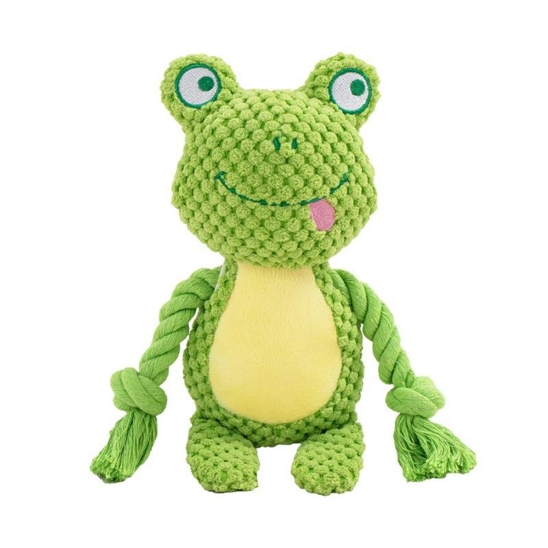 Juguete de peluche chirriante para perros con cuerda, juguete interactivo para masticar y aliviar la dentición