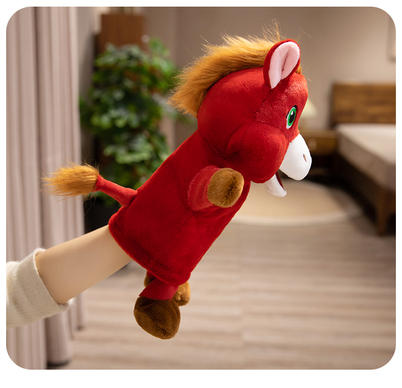 Juguetes de marioneta de mano de animal caballo para el Año Nuevo para la interacción entre padres e hijos en el jardín de infancia