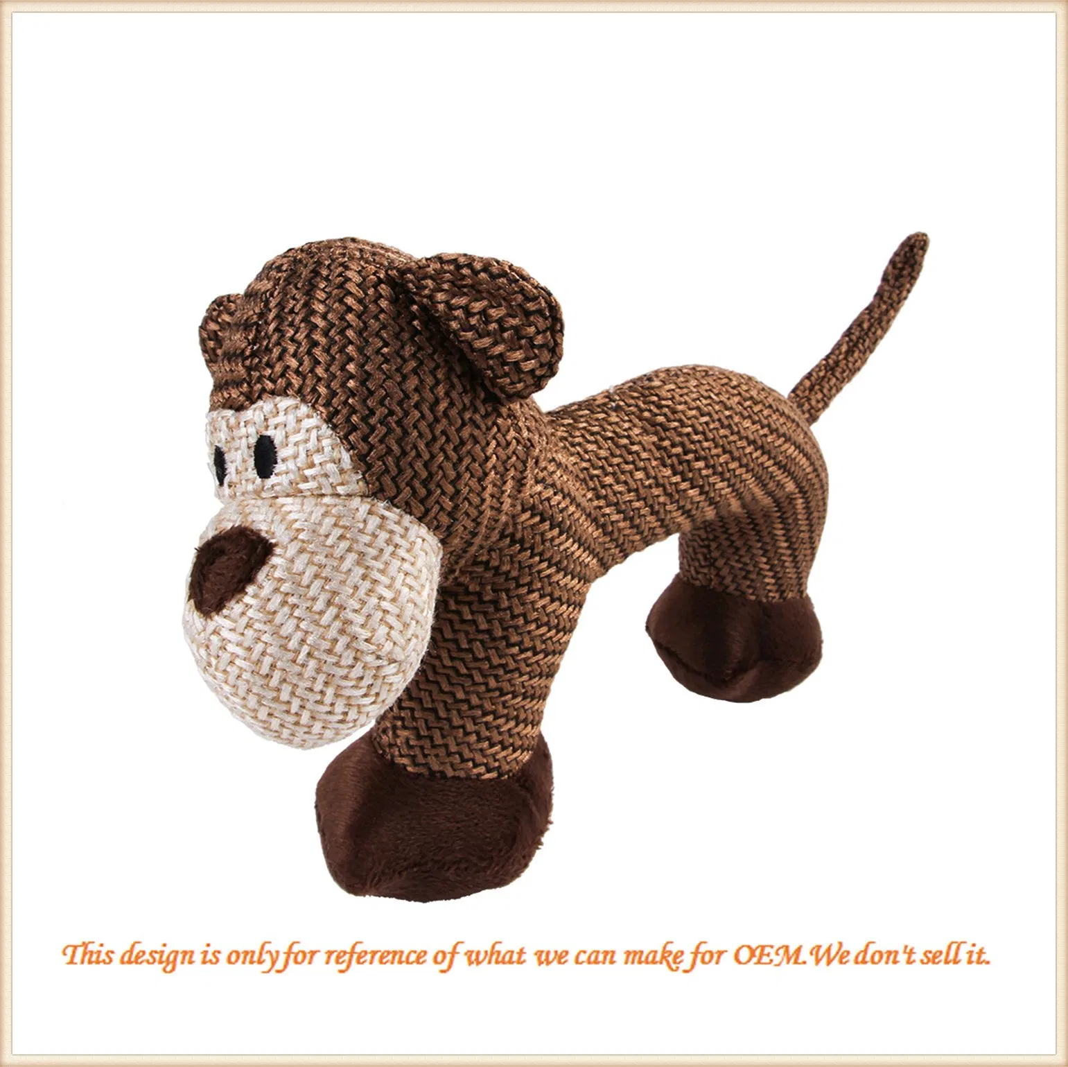 Juguete de masticar de felpa personalizada para mascotas, suave, con forma de animal de dibujos animados y sonido para perros