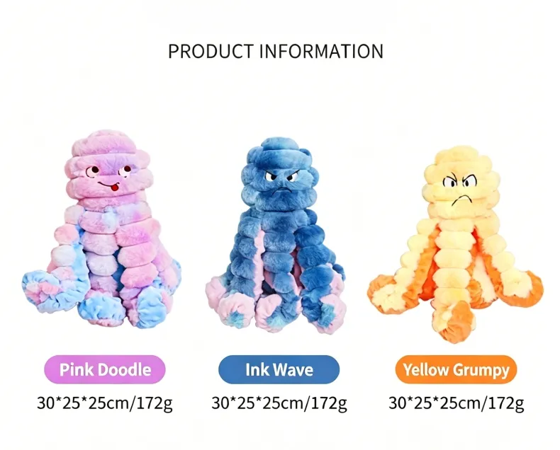 Nuevo Precio Mayorista Juguete de Morder de Peluche Squeakey Interactivo para Perros Octopus