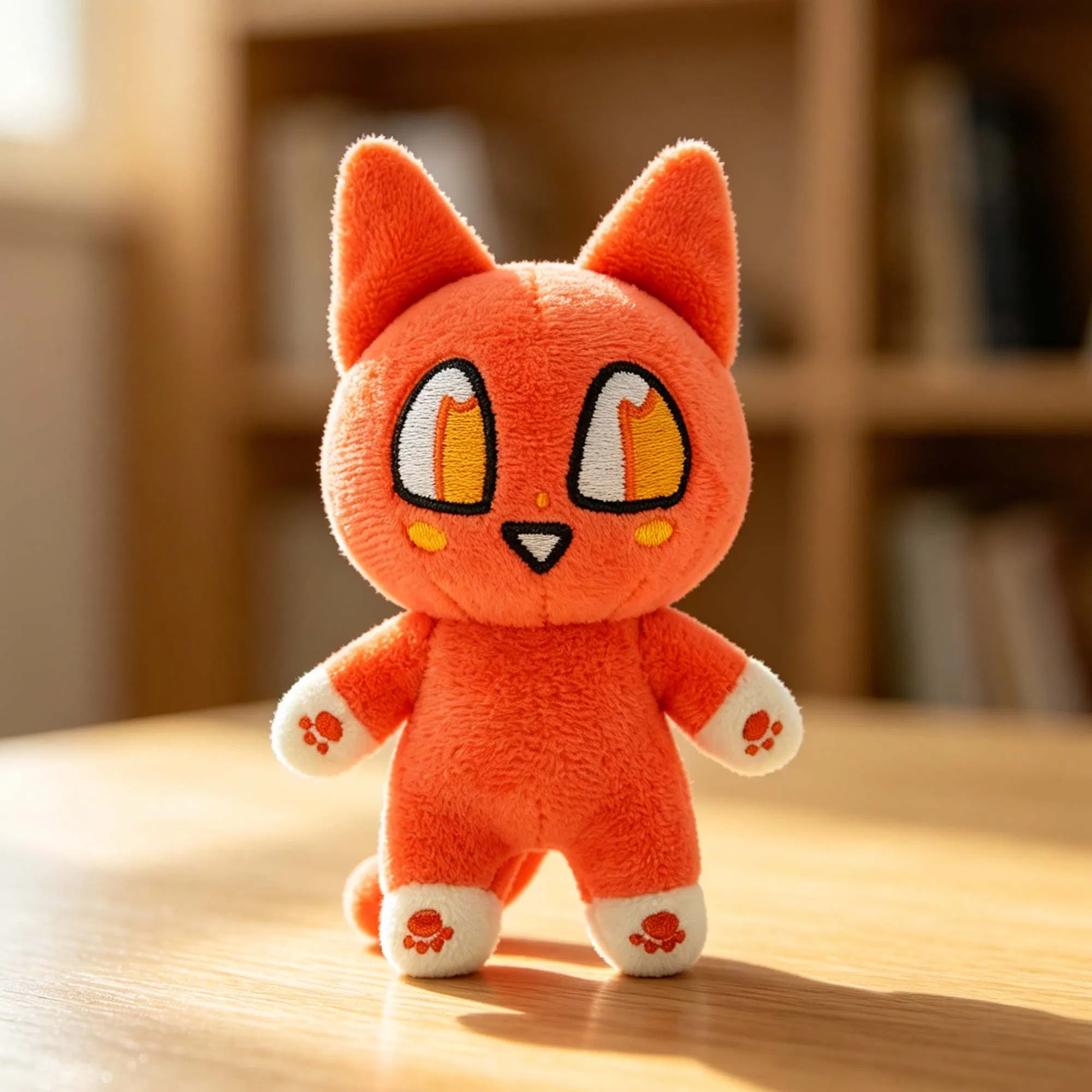 Llave de gato naranja lindo personalizada regalo decoración de bolsa para chicas mini juguete de peluche